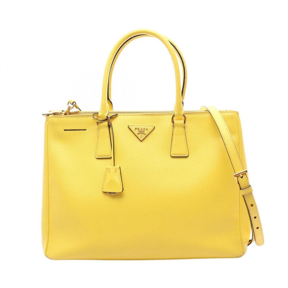 Prada SAFFIANO LUX 2-Way Tote Bag/Handbag, Saffiano Leather, Women's, Yellow ...